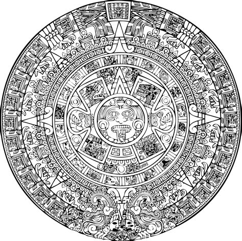 Aztec Calendar Outline